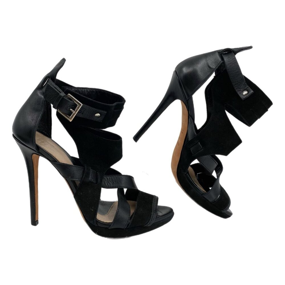 Herve Leger Black Strappy Stiletto Heels | Ultra-High Elegance